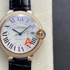 Cartier Double Diamond Rose Gold Blue Balloon Compatible with leather and steel straps, 42mm diameter (42x13mm), Features 2824 automatic mechanical movement, 316L stainless steel case, Domed fish-eye sapphire crystal, Blued steel hands, Folding clasp, Water-resistant to 50 meters! A flawless replica!